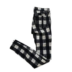 24 Rag & Bone Black and White Checked Skinny Jeans Zippers